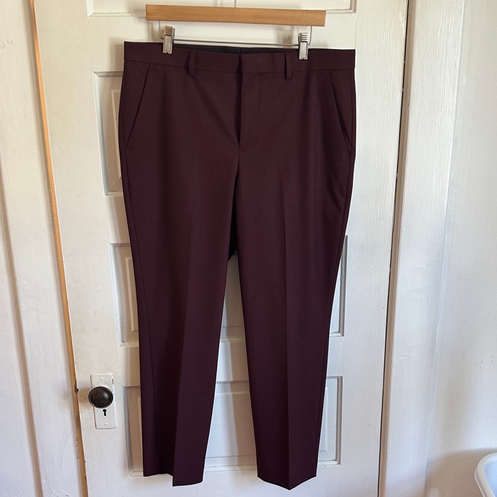 Express Men's Dress Pants in Burgundy